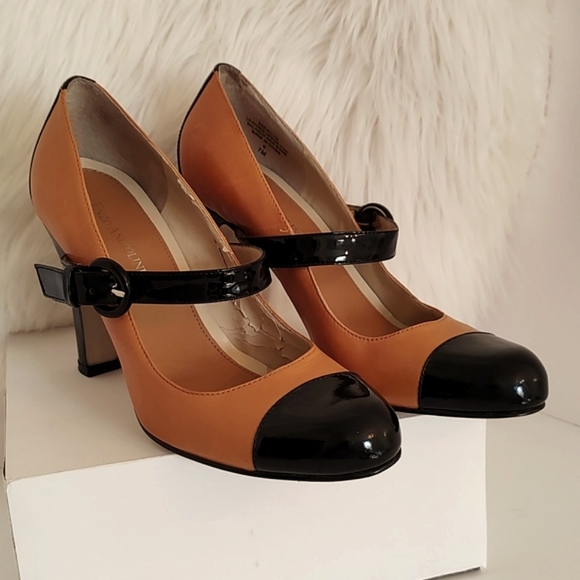 Enzo Angiolini /Womens Mary Janes Heels/ Butter Scotch-Black / Size 7M - Picture 2 of 11